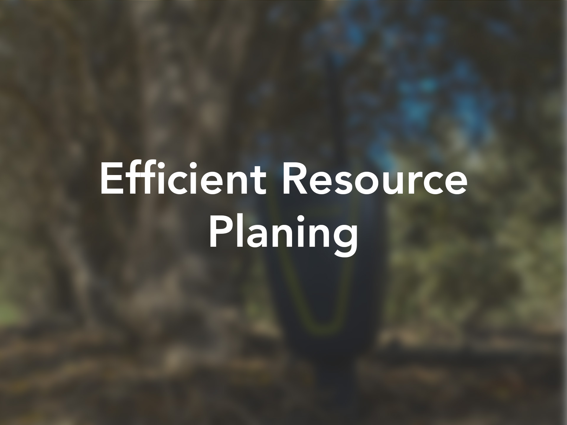Efficient Resource Planing